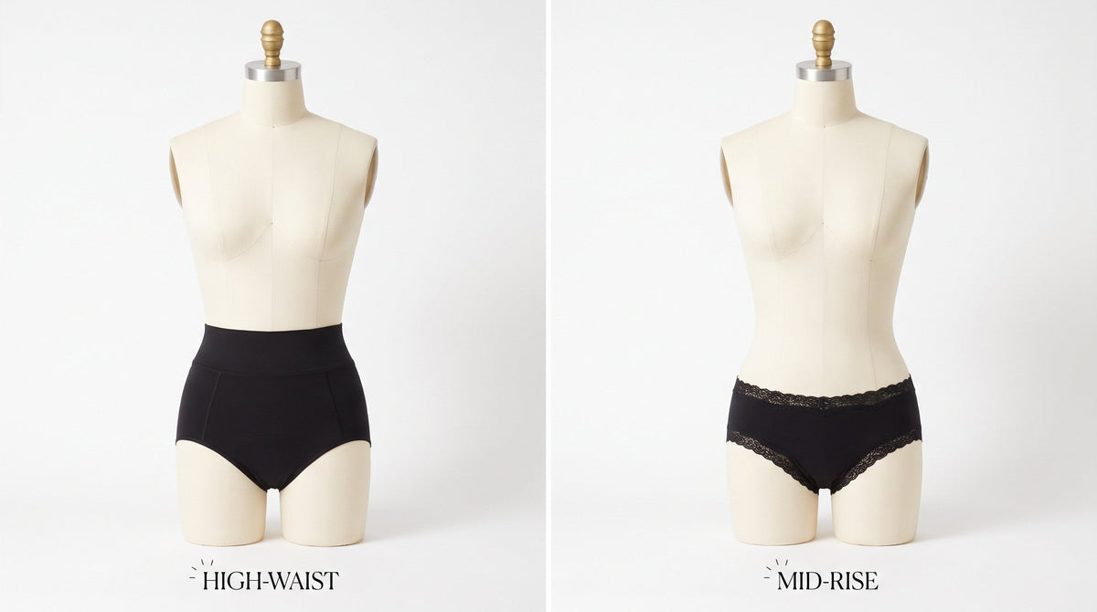 High-waist vs mid-rise women's incontinence underwear comparison Australia