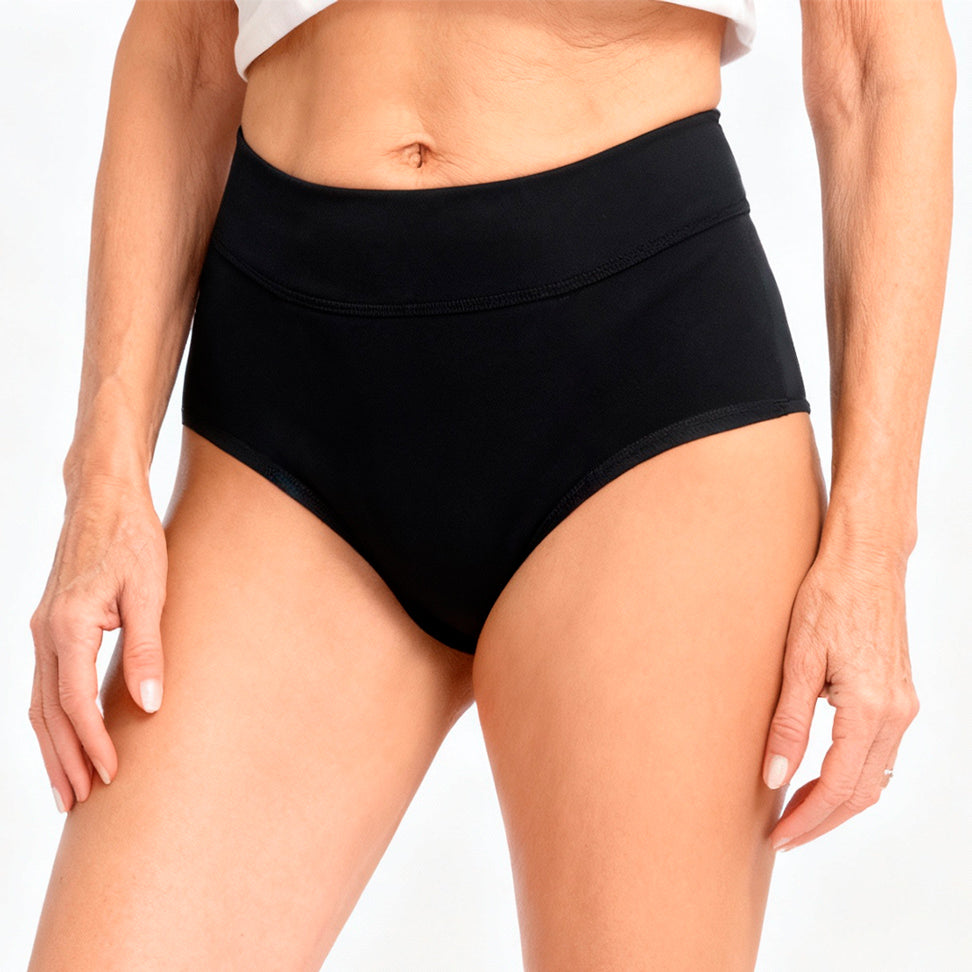 Orykas 3-pack black mid-rise leak-proof incontinence briefs for women — knicker product view