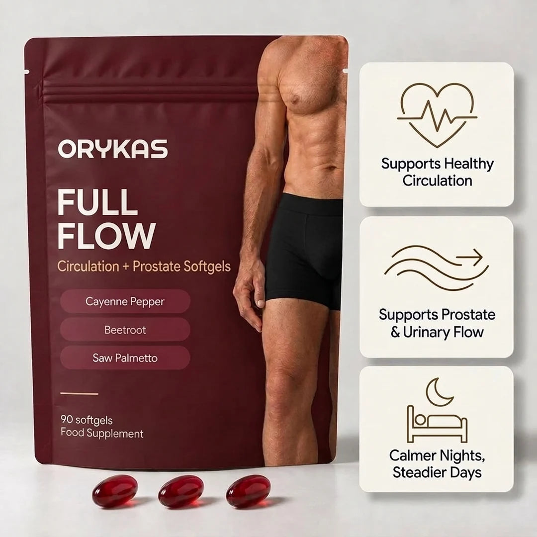 Orykas Full Flow for Men, circulation and prostate softgels, 90 softgels