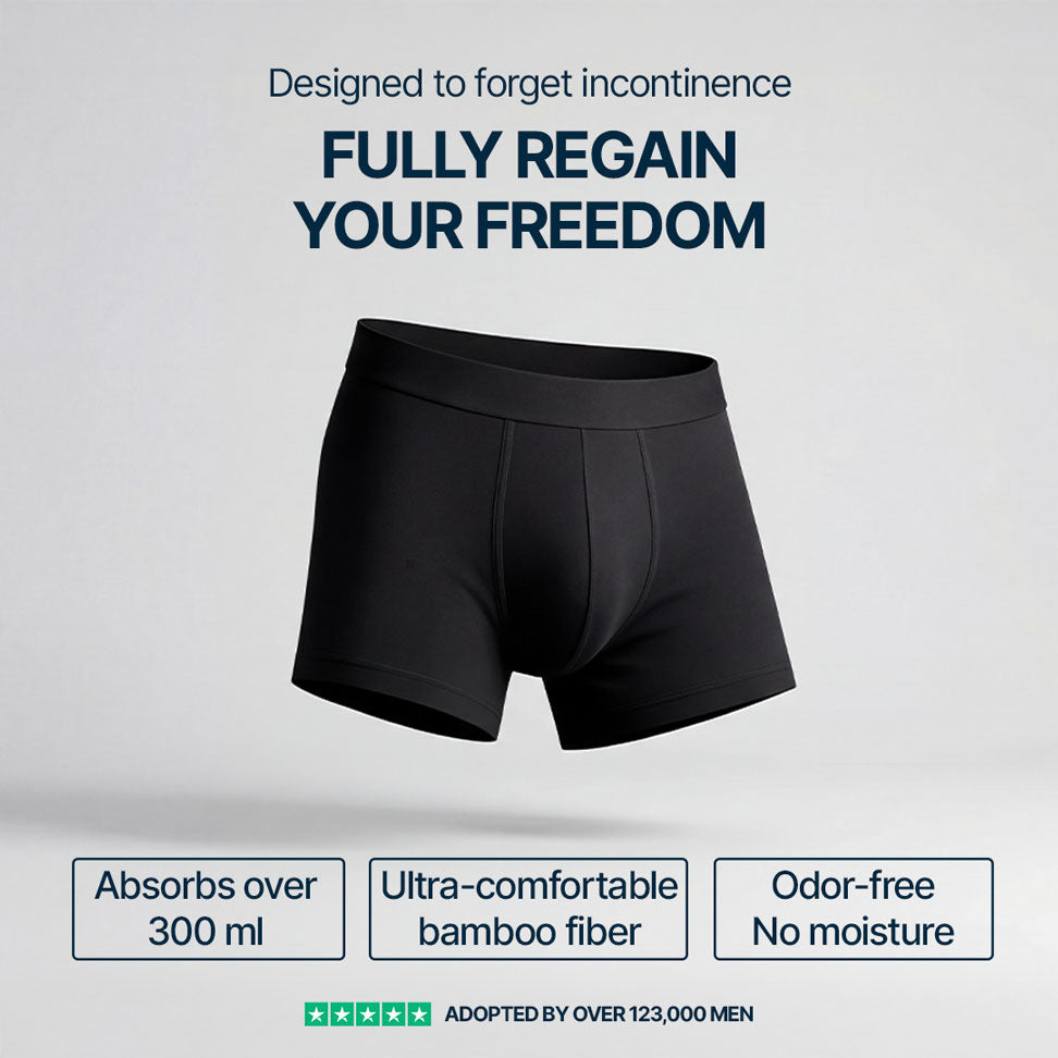 Orykas 3-pack black ultra-absorbent incontinence boxer briefs for men — view 2