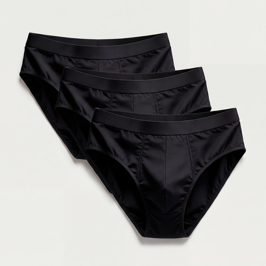 Orykas 3-pack men's ultra-absorbent washable incontinence briefs — pack front view