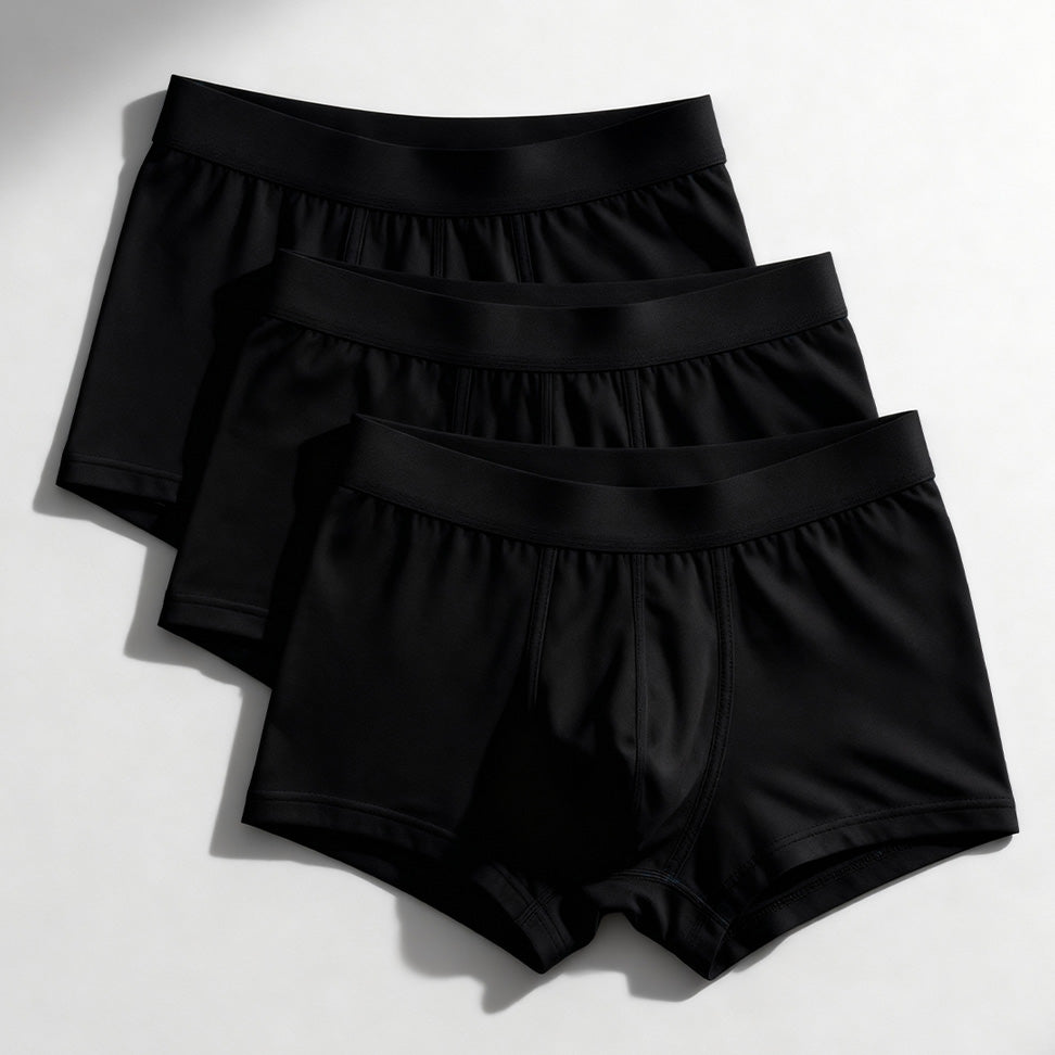 3-Pack of Ultra-Absorbent Black Boxer Shorts