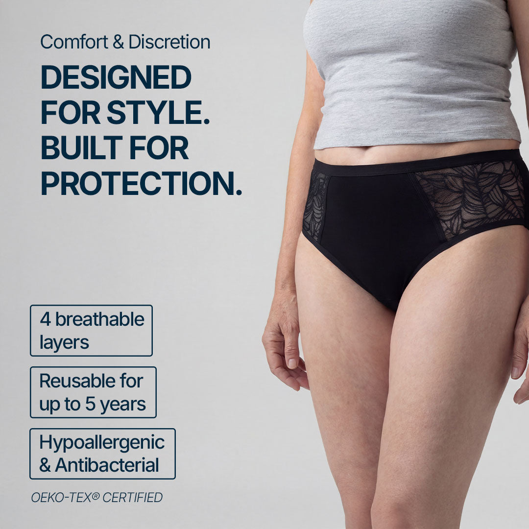 3-Pack Lace Side Incontinence Briefs