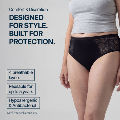 Orykas washable incontinence underwear pack laid flat — reusable British alternative to disposable pads