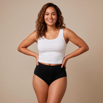 3-Pack Black Mid-Rise Incontinence Briefs