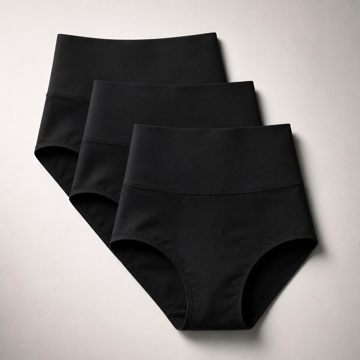 3-Pack Black Mid-Rise Incontinence Briefs