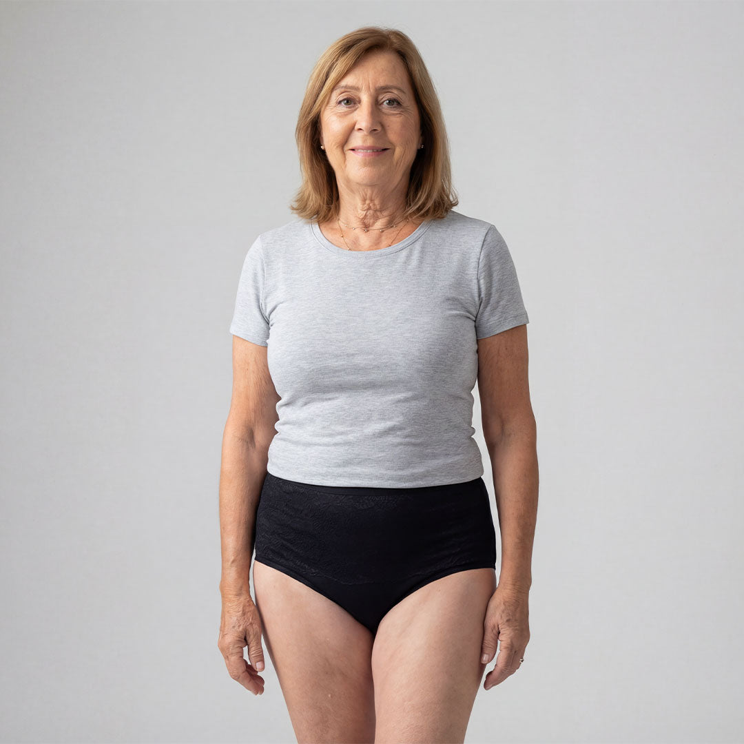 Orykas 3-pack black ultra-absorbent women's incontinence briefs — knicker product view