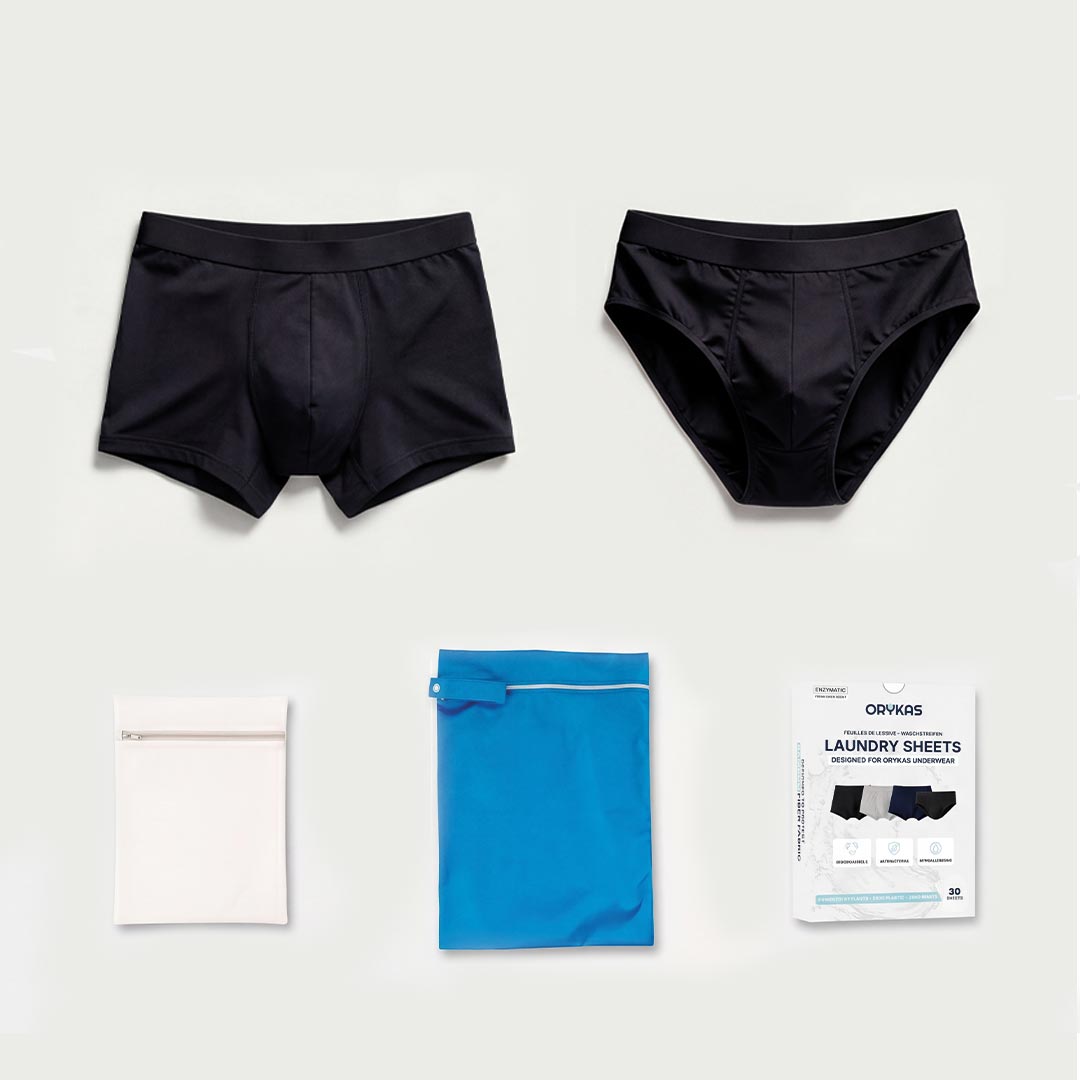 Orykas Discovery Set — 1 boxer, 1 brief and 3 incontinence accessories — shipped across Australia