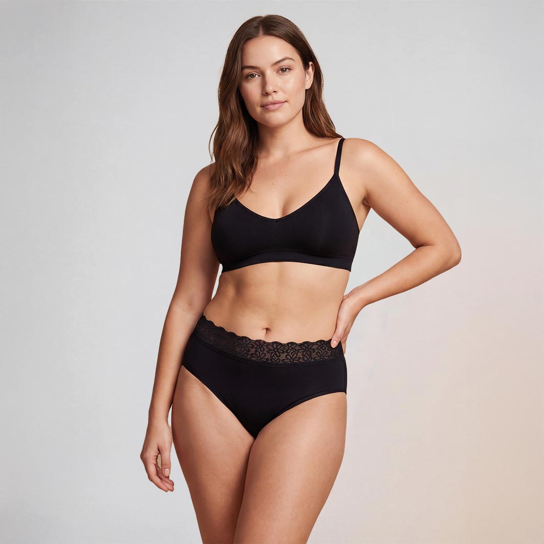 Orykas women's lace-waistband washable incontinence knickers — shipped across Australia