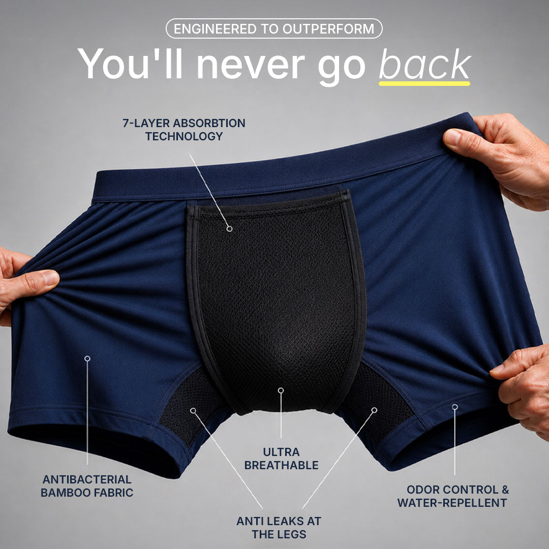 Men's Washable Incontinence Boxer Briefs