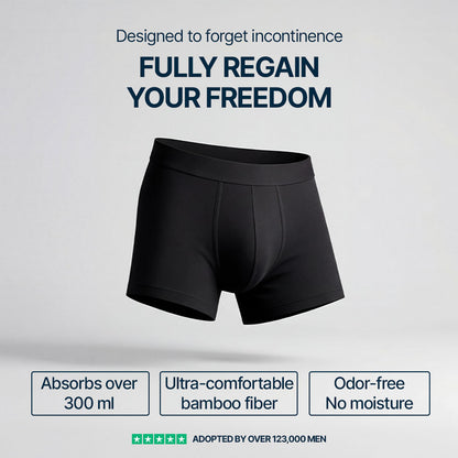 Orykas 3-pack black ultra-absorbent incontinence boxer briefs for men — view 2