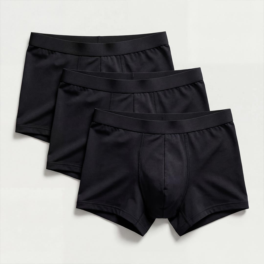 Orykas 3-pack men's light leak absorbent boxer briefs — pack front view