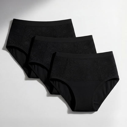 Orykas 3-pack black ultra-absorbent women's incontinence briefs — pack front view