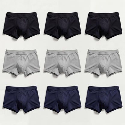 Orykas Everyday Colours Set — 9 men's incontinence underwear in black, grey and navy — pack front view