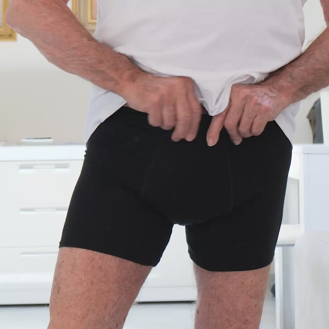 Load video: Ultra-absorbent incontinence boxer